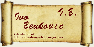 Ivo Beuković vizit kartica